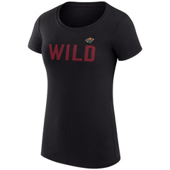 Minnesota Wild G-III 4Her by Carl Banks Women's Super-Slim Fit Lightweight Dot Print Team T-Shirt - Black - NHL 200595212