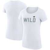 Minnesota Wild G-III 4Her by Carl Banks Women's Super-Slim Fit Lightweight Dot Print Team T-Shirt - White - NHL 200595244