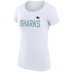 San Jose Sharks G-III 4Her by Carl Banks Women's Super-Slim Fit Lightweight Dot Print Team T-Shirt - White - NHL 200595254