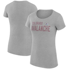 Colorado Avalanche G-III 4Her by Carl Banks Women's Super-Slim Fit Lightweight Dot Print Team T-Shirt - Heather Gray - NHL 200595269