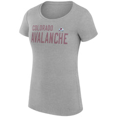 Colorado Avalanche G-III 4Her by Carl Banks Women's Super-Slim Fit Lightweight Dot Print Team T-Shirt - Heather Gray - NHL 200595269
