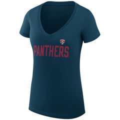 Florida Panthers G-III 4Her by Carl Banks Women's Super-Slim Fit Lightweight Dot Print Team V-Neck T-Shirt - Navy - NHL 200595303