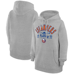 New York Islanders Starter Puck Pullover Hoodie - Heather Gray - NHL 200595960