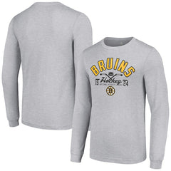 Boston Bruins Starter Puck Long Sleeve T-Shirt - Heather Gray - NHL 200597918