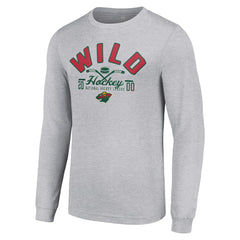 Minnesota Wild Starter Puck Long Sleeve T-Shirt - Heather Gray - NHL 200597938