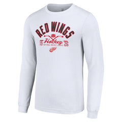 Detroit Red Wings Starter Puck Long Sleeve T-Shirt - White - NHL 200597939