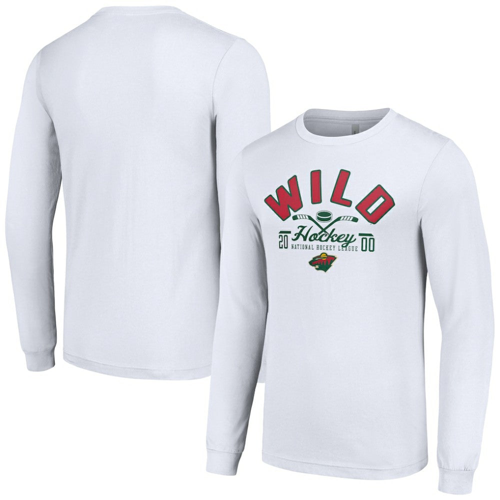 Minnesota Wild Starter Puck Long Sleeve T-Shirt - White - NHL 200597946