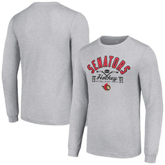 Ottawa Senators Starter Puck Long Sleeve T-Shirt - Heather Gray - NHL 200597950