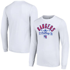New York Rangers Starter Puck Long Sleeve T-Shirt - White - NHL 200597957