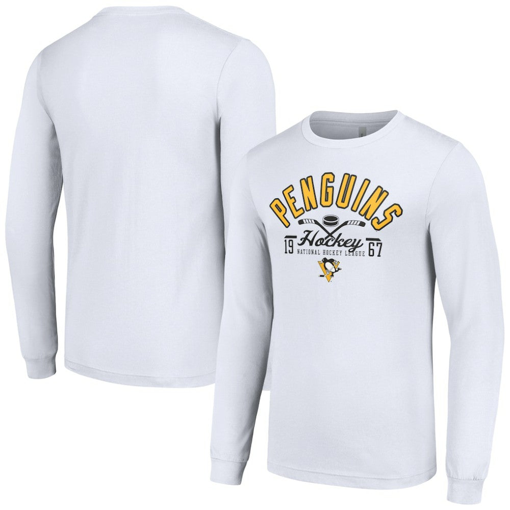 Pittsburgh Penguins Starter Puck Long Sleeve T-Shirt - White - NHL 200597965