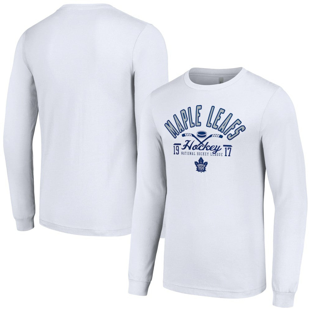 Toronto Maple Leafs Starter Puck Long Sleeve T-Shirt - White - NHL 200597974