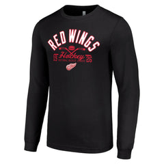 Detroit Red Wings Starter Puck Long Sleeve T-Shirt - Black - NHL 200598006