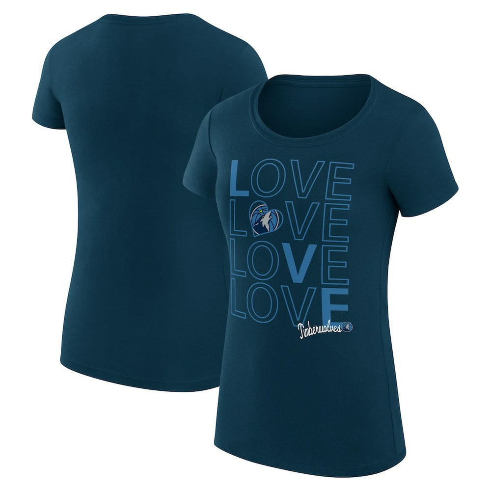 Minnesota Timberwolves G-III 4Her by Carl Banks Women's Super-Slim Fit Lightweight Basketball Love T-Shirt Navy