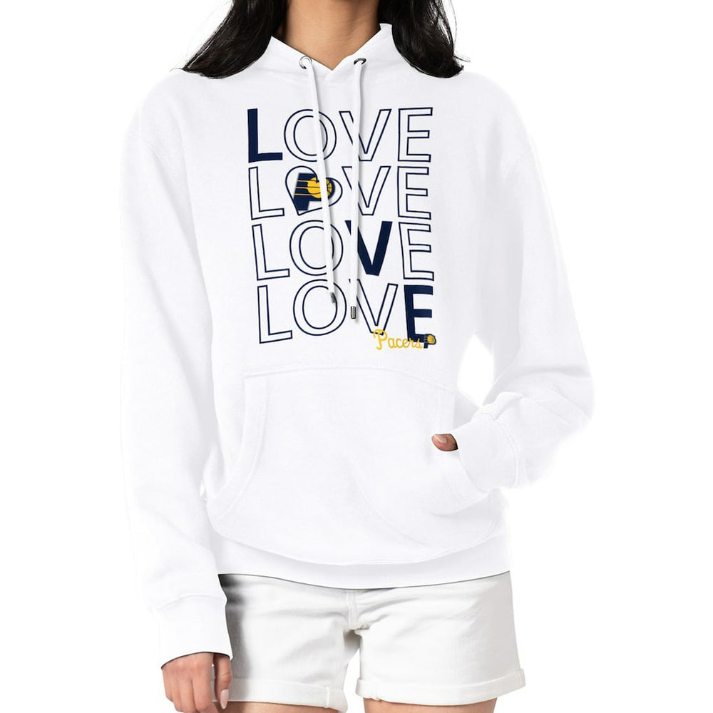 Indiana Pacers G-III 4Her by Carl Banks Women's Basketball Love Fleece Pullover Hoodie White