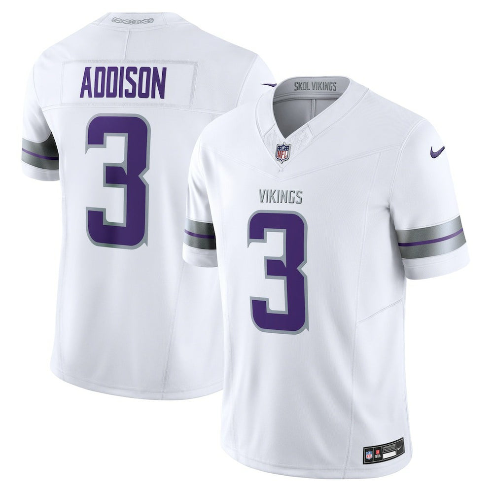 Nike Jordan Addison Minnesota Vikings Alternate Vapor F.U.S.E. Limited Jersey White
