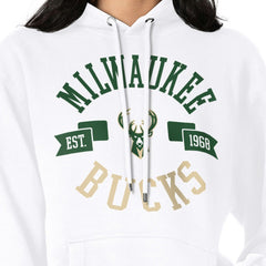 Milwaukee Bucks G-III 4Her by Carl Banks Women's City Pullover Hoodie White
