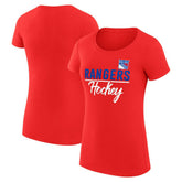 New York Rangers G-III 4Her by Carl Banks Women's Super-Slim Fit Lightweight Team Sport T-Shirt - Red - NHL 200602507