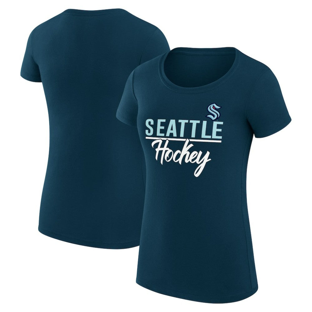 Seattle Kraken G-III 4Her by Carl Banks Women's Super-Slim Fit Lightweight Team Sport T-Shirt - Navy - NHL 200602514