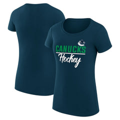 Vancouver Canucks G-III 4Her by Carl Banks Women's Super-Slim Fit Lightweight Team Sport T-Shirt - Navy - NHL 200602517
