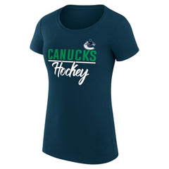 Vancouver Canucks G-III 4Her by Carl Banks Women's Super-Slim Fit Lightweight Team Sport T-Shirt - Navy - NHL 200602517