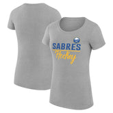 Buffalo Sabres G-III 4Her by Carl Banks Women's Super-Slim Fit Lightweight Team Sport T-Shirt - Gray - NHL 200602539