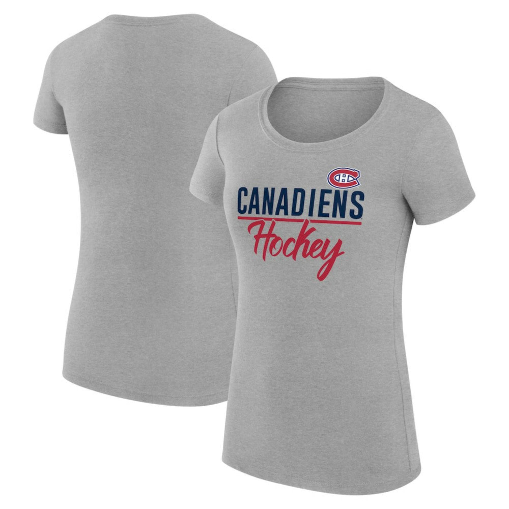 Montreal Canadiens G-III 4Her by Carl Banks Women's Super-Slim Fit Lightweight Team Sport T-Shirt - Gray - NHL 200602551