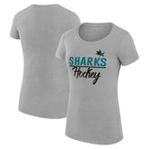 San Jose Sharks G-III 4Her by Carl Banks Women's Super-Slim Fit Lightweight Team Sport T-Shirt - Gray - NHL 200602560