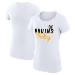 Boston Bruins G-III 4Her by Carl Banks Women's Super-Slim Fit Lightweight Team Sport T-Shirt - White - NHL 200602570