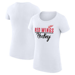 Detroit Red Wings G-III 4Her by Carl Banks Women's Super-Slim Fit Lightweight Team Sport T-Shirt - White - NHL 200602578
