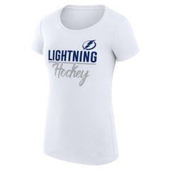 Tampa Bay Lightning G-III 4Her by Carl Banks Women's Super-Slim Fit Lightweight Team Sport T-Shirt - White - NHL 200602595