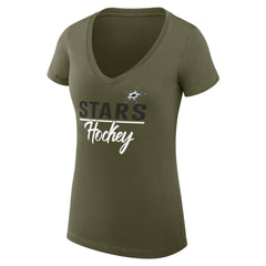 Dallas Stars G-III 4Her by Carl Banks Women's Super-Slim Fit Lightweight Team Sport V-Neck T-Shirt - Olive - NHL 200602605
