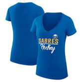 Buffalo Sabres G-III 4Her by Carl Banks Women's Super-Slim Fit Lightweight Team Sport V-Neck T-Shirt - Royal - NHL 200602607