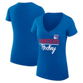 New York Rangers G-III 4Her by Carl Banks Women's Super-Slim Fit Lightweight Team Sport V-Neck T-Shirt - Blue - NHL 200602610