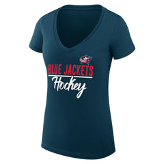 Columbus Blue Jackets G-III 4Her by Carl Banks Women's Super-Slim Fit Lightweight Graphic T-Shirt - Navy - NHL 200602612
