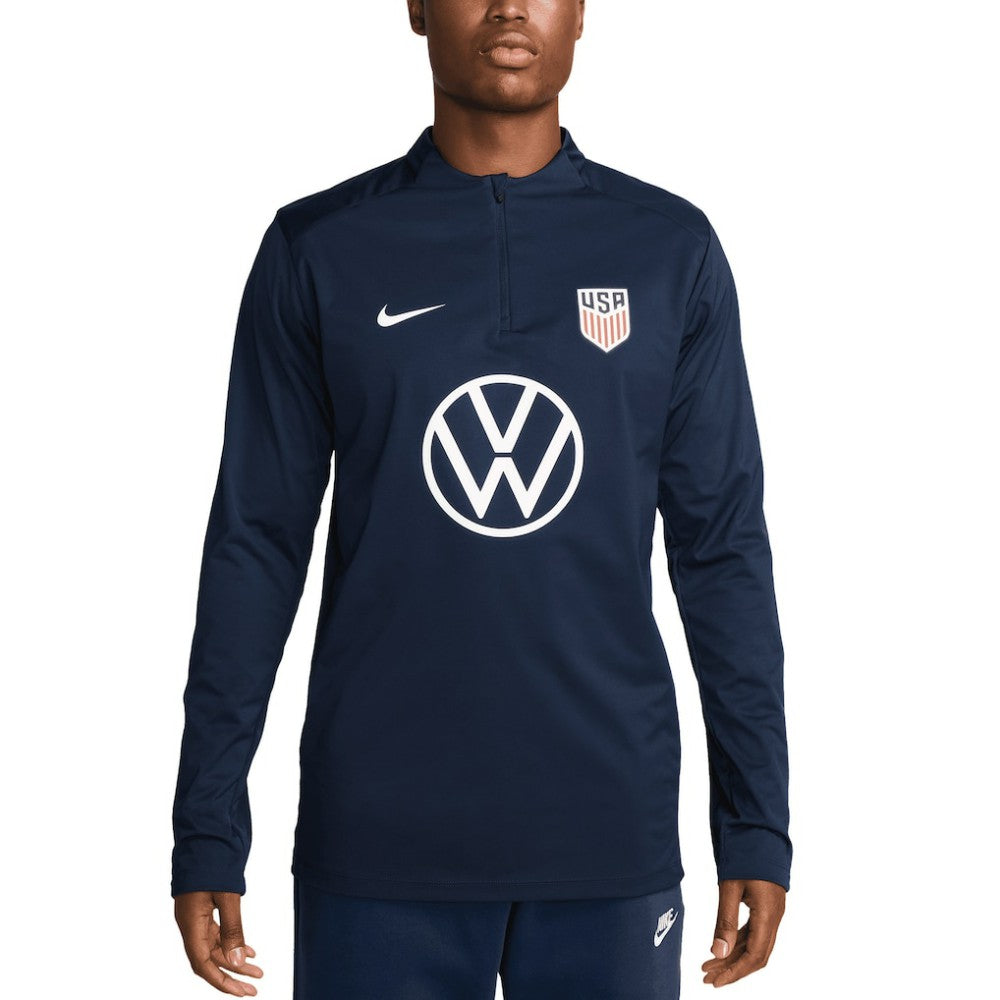 USMNT 2024 Strike Drill Performance Quarter-Zip Pullover Top Navy - Nike