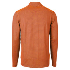Chicago Bears Cutter & Buck Virtue Eco Pique Micro Stripe Recycled Quarter-Zip Pullover Top Orange/Navy