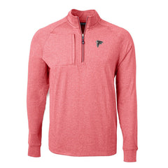 Atlanta Falcons Cutter & Buck Adapt Eco Knit Quarter-Zip Pullover Top Heather Red