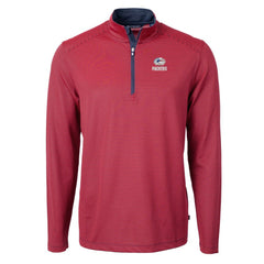 Green Bay Packers Cutter & Buck Virtue Eco Pique Micro Stripe Recycled Quarter-Zip Pullover Top Red/Navy