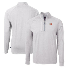 Chicago Bears Cutter & Buck Adapt Eco Knit Quarter-Zip Pullover Top Heather Gray