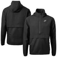 Philadelphia Eagles Cutter & Buck Charter Eco Recycled Anorak Half-Zip Jacket Black