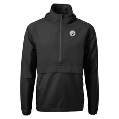 Pittsburgh Steelers Cutter & Buck Charter Eco Recycled Anorak Half-Zip Jacket Black