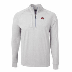 Tampa Bay Buccaneers Cutter & Buck Adapt Eco Knit Quarter-Zip Pullover Top Heather Gray