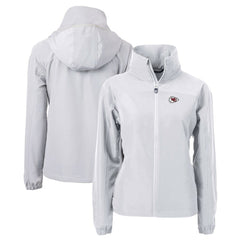 Kansas City Chiefs Cutter & Buck Women's Charter Eco Recycled Full-Zip Jacket Gray