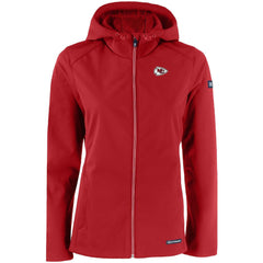Kansas City Chiefs Cutter & Buck Women's Evoke Eco Softshell Recycled Full-Zip Hooded Jacket Red