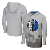 Dallas Mavericks Stadium Essentials Atrium Raglan Long Sleeve Hoodie T-Shirt Heather Gray