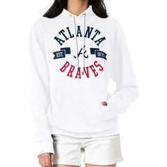 Atlanta Braves G-III 4Her by Carl Banks Women's City Graphic Pullover Hoodie - White - MLB Lifestyle