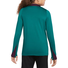 Paris Saint-Germain Youth 2024/25 Strike Drill Quarter-Zip Long Sleeve Performance Training Top Teal - Nike