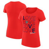 Florida Panthers G-III 4Her by Carl Banks Women's Super-Slim Fit Lightweight Hockey Love T-Shirt - Red - NHL 200617451