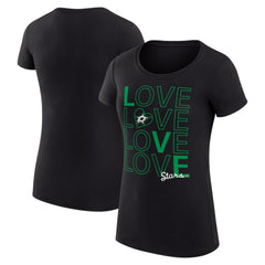 Dallas Stars G-III 4Her by Carl Banks Women's Super-Slim Fit Lightweight Hockey Love T-Shirt - Black - NHL 200617472