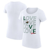 Minnesota Wild G-III 4Her by Carl Banks Women's Super-Slim Fit Lightweight Hockey Love T-Shirt - White - NHL 200617507